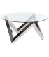 MESA DE CENTRO CRUCERO METAL Y CRISTAL 