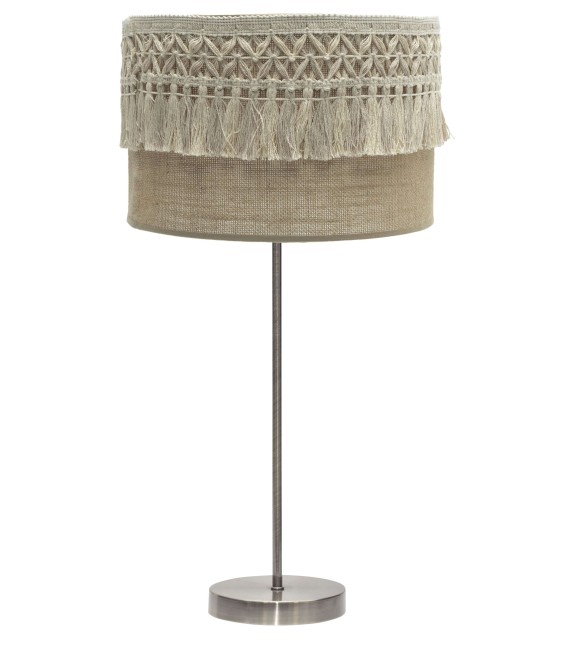 LÁMPARA DE SOBREMESA KATERINA 30 Ø METAL ORO Y TEXTIL 