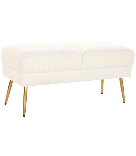 BANCO PIE DE CAMA PARTI TEXIL Y METAL