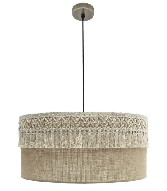 LÁMPARA DE TECHO KATERINA 60 Ø METAL ORO Y TEXTIL 