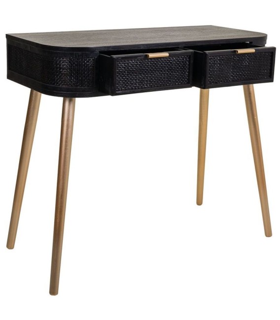 CONSOLA NAO NEGRO MADERA Y METAL
