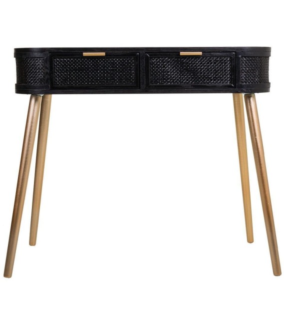CONSOLA NAO NEGRO MADERA Y METAL