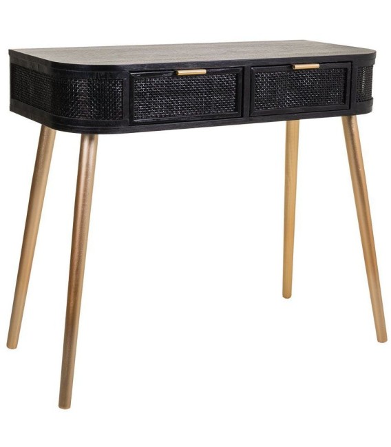 CONSOLA NAO NEGRO MADERA Y METAL