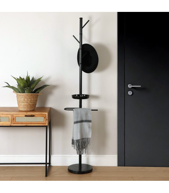 PERCHERO GALÁN TORA METAL NEGRO 