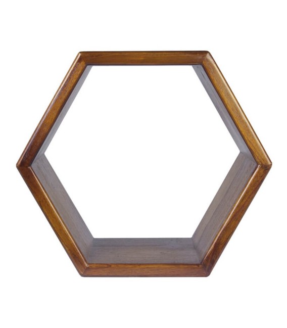 ESTANTE HEXAGONAL ARTIC 40 MADERA 