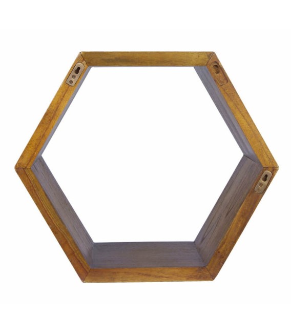 ESTANTE HEXAGONAL ARTIC 40 MADERA 