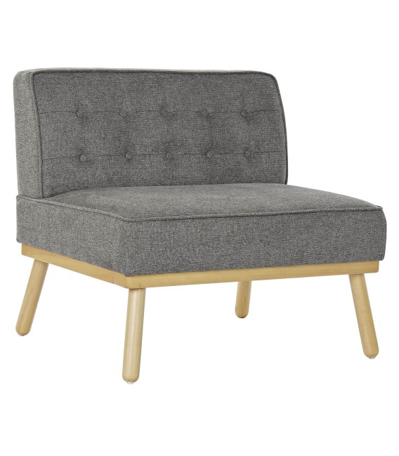 SILLÓN POLINE 80 X 66 TEXTIL GRIS Y MADERA 