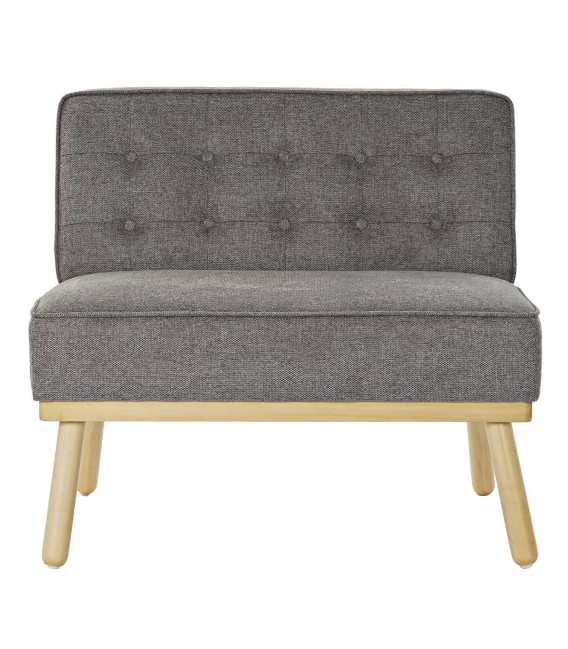 SILLÓN POLINE 80 X 66 TEXTIL GRIS Y MADERA 