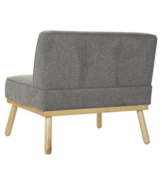 SILLÓN POLINE 80 X 66 TEXTIL GRIS Y MADERA 