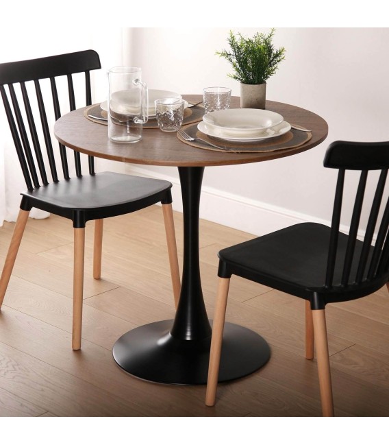 MESA DE COMEDOR AIL 80 Ø METAL Y MDF 