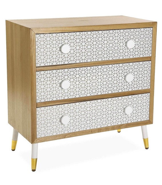 CÓMODA BARLA 80 X 40 MADERA Y METAL 