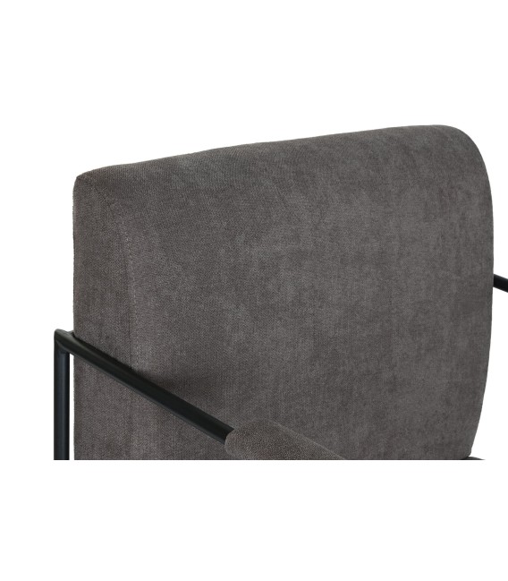 SILLÓN KELVIN 66 X 70 METAL Y TEXTIL GRIS 