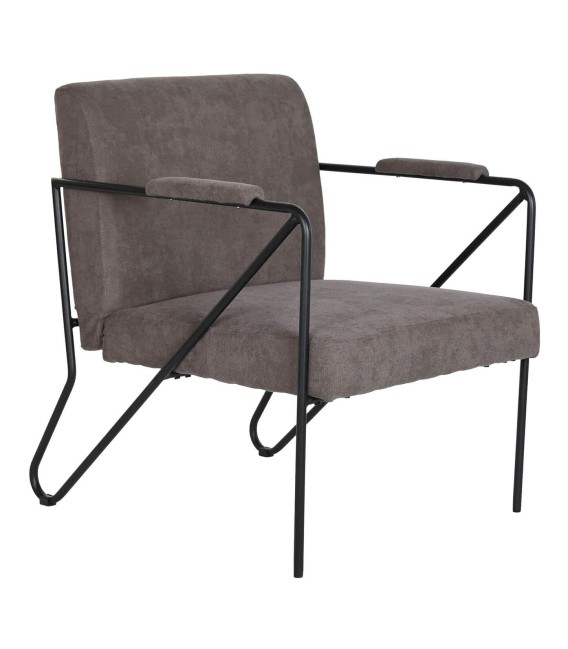 SILLÓN KELVIN 66 X 70 METAL Y TEXTIL GRIS 