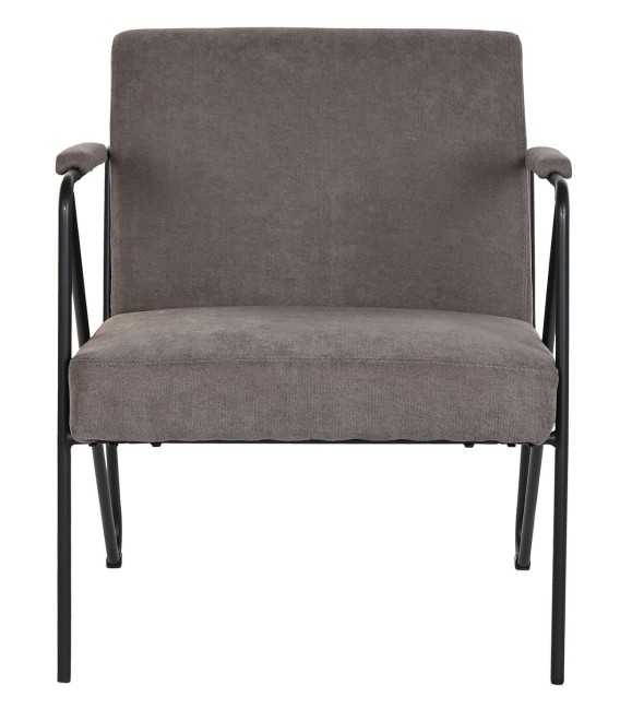 SILLÓN KELVIN 66 X 70 METAL Y TEXTIL GRIS 