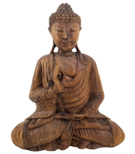 FIGURA BUDA 50 X 20 MADERA OSCURA 