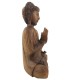 FIGURA BUDA 50 X 20 MADERA OSCURA 