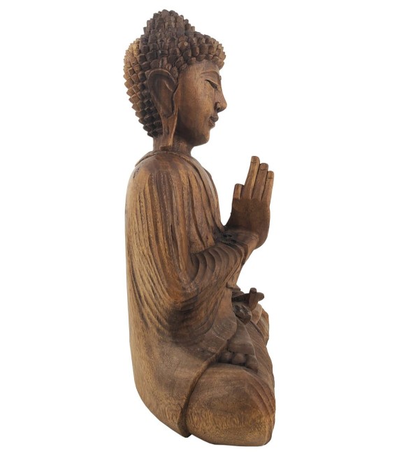 FIGURA BUDA 50 X 20 MADERA OSCURA 