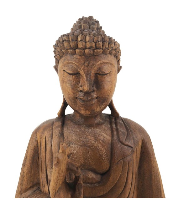 FIGURA BUDA 50 X 20 MADERA OSCURA 