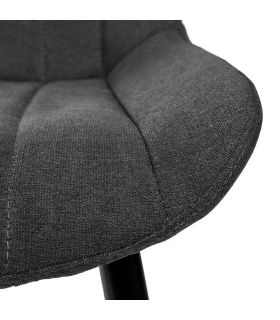 SILLA MILA 51 X 62 METAL Y TEXTIL GRIS OSCURO 