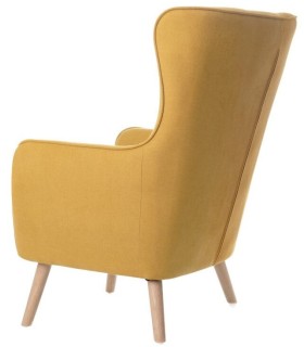 SILLON MANEON 77 X 83 TEXTIL MOSTAZA Y MADERA 