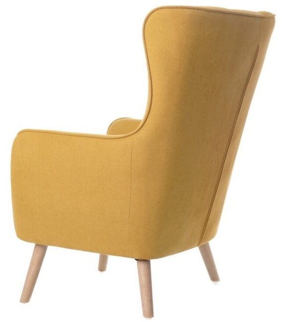 SILLON MANEON 77 X 83 TEXTIL MOSTAZA Y MADERA 