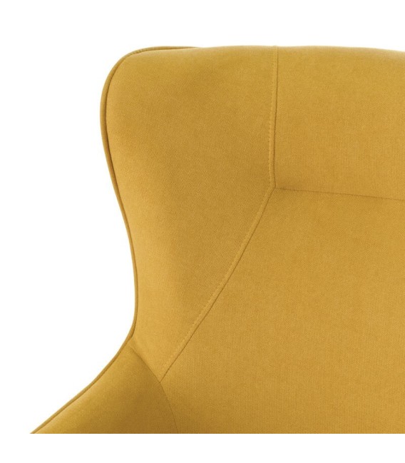 SILLON MANEON 77 X 83 TEXTIL MOSTAZA Y MADERA 