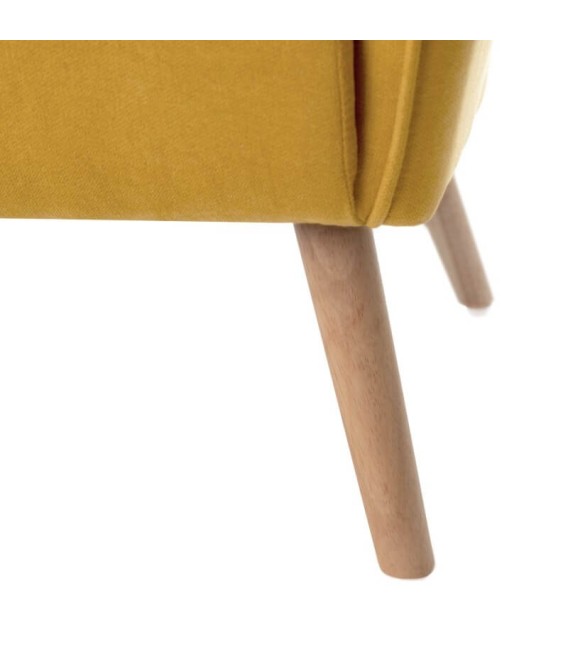 SILLON MANEON 77 X 83 TEXTIL MOSTAZA Y MADERA 