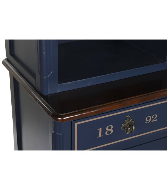 VITRINA CALEDONIA 142 X 44 MADERA PAULONIA AZUL