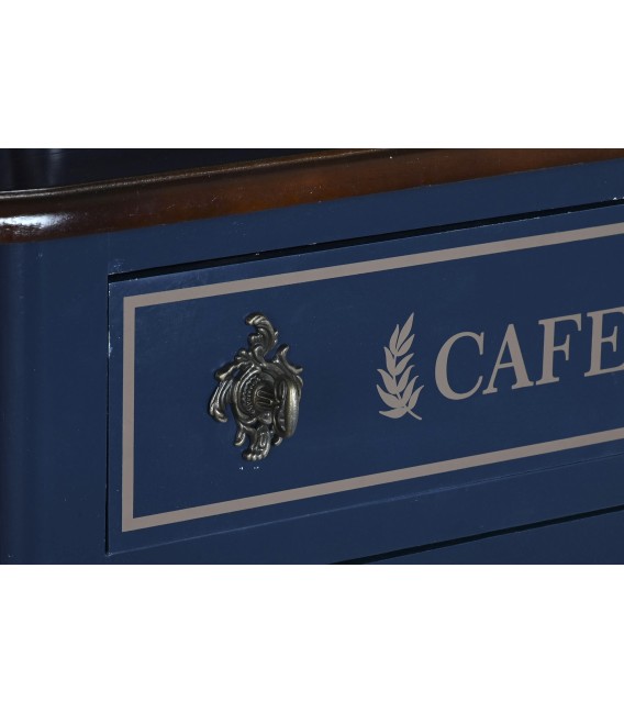 VITRINA CALEDONIA 142 X 44 MADERA PAULONIA AZUL