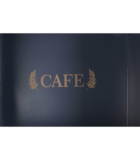 VITRINA CALEDONIA 142 X 44 MADERA PAULONIA AZUL