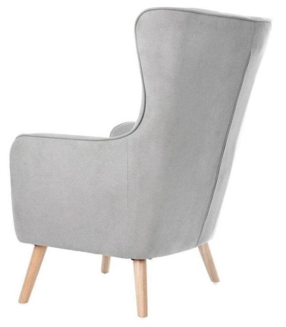 SILLÓN MANEON 77 X 83 TEXTIL GRIS CLARO Y MADERA