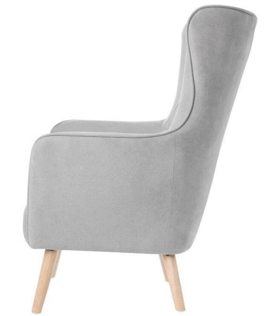 SILLÓN MANEON 77 X 83 TEXTIL GRIS CLARO Y MADERA