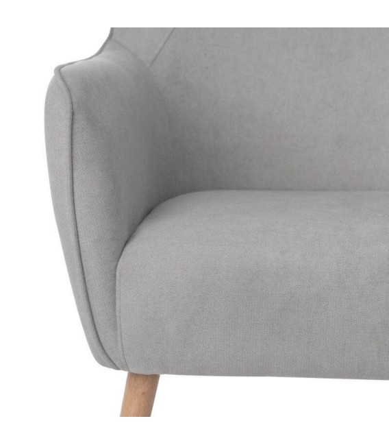 SILLÓN MANEON 77 X 83 TEXTIL GRIS CLARO Y MADERA