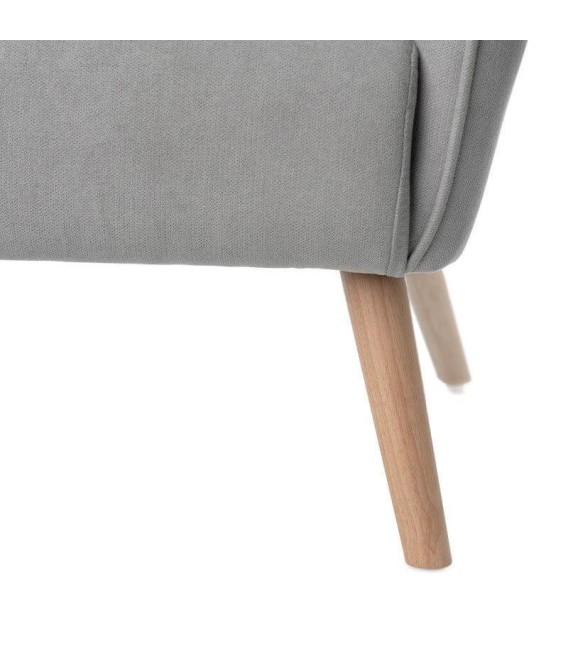 SILLÓN MANEON 77 X 83 TEXTIL GRIS CLARO Y MADERA