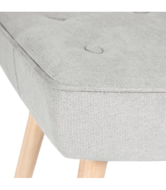 PUF DUBLIN 52 X 38 MADERA Y TEXTIL GRIS CLARO 
