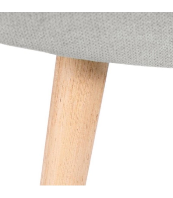 PUF DUBLIN 52 X 38 MADERA Y TEXTIL GRIS CLARO 