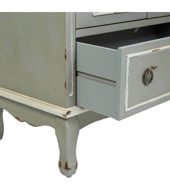 ARMARIO ATENEA 80 X 42 MADERA Y RATAN VERDE MUSGO 