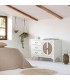 APARADOR NOVIL 106 X 36 MADERA BLANCO RATAN 