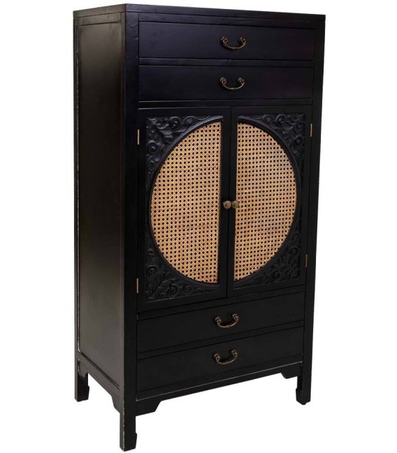ARMARIO NOVIL 70 X 40 MADERA NEGRO RATAN