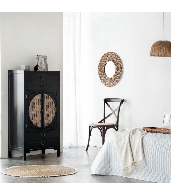 ARMARIO NOVIL 70 X 40 MADERA NEGRO RATAN