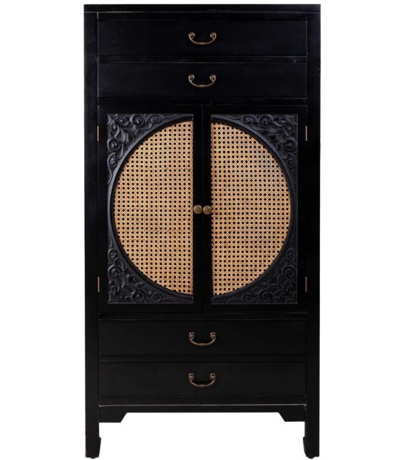 ARMARIO NOVIL 70 X 40 MADERA NEGRO RATAN