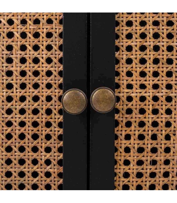 MESITA DE NOCHE NOVIL 50 X 36 MADERA NEGRO RATAN MDMHOGAR