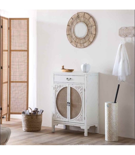 TAQUILLON NOVIL 70 X 36 MADERA BLANCO RATAN 