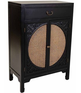 TAQUILLON NOVIL 70 X 36 MADERA NEGRO RATAN MDMHOGAR