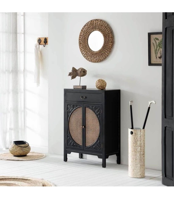 TAQUILLON NOVIL 70 X 36 MADERA NEGRO RATAN MDMHOGAR