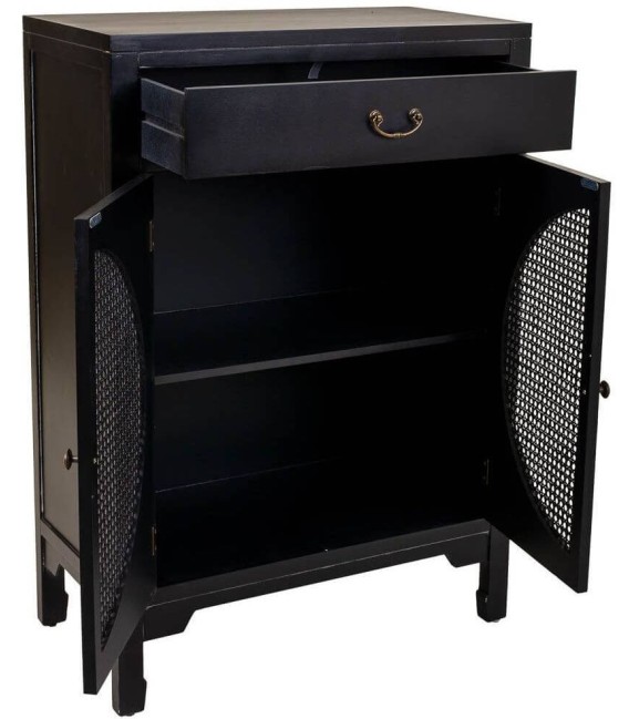 TAQUILLON NOVIL 70 X 36 MADERA NEGRO RATAN MDMHOGAR