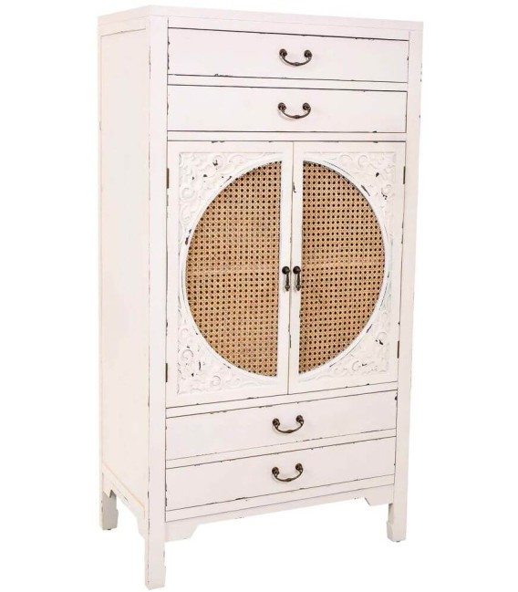 ARMARIO NOVIL 70 X 40 MADERA BLANCO RATAN MDMHOGAR