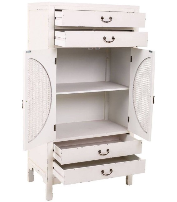 ARMARIO NOVIL 70 X 40 MADERA BLANCO RATAN MDMHOGAR