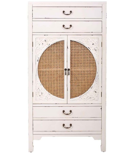 ARMARIO NOVIL 70 X 40 MADERA BLANCO RATAN MDMHOGAR