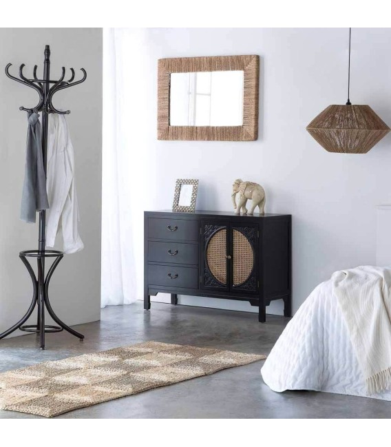 APARADOR NOVIL 106 X 36 MADERA NEGRO RATAN